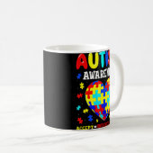Autism Awareness Accepteren Love Autism Puz Koffiemok (Voorkant rechts)