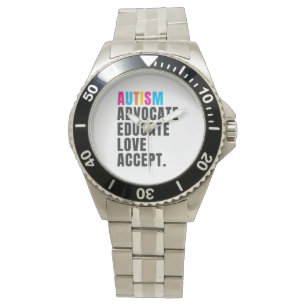 Autism Awareness Advocate Educate Love Accept Horloge