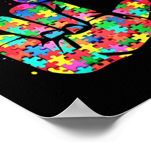 Autism Awareness Asl Love Sign Language Puzzle Pie Poster (Hoek)