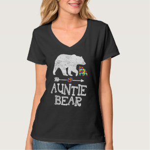 Autism Awareness Auntie Bear Support Adul T-shirt