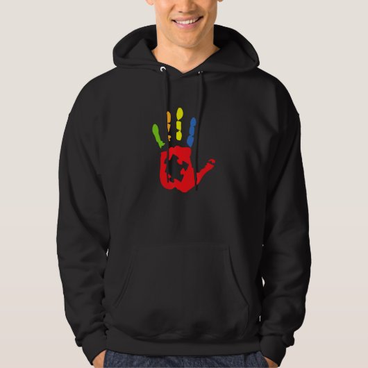 Autism Awareness Autistic support Puzzle Piece Spe Hoodie (Voorkant)