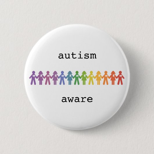 Autism Awareness Badge Ronde Button 5,7 Cm (Voorkant)