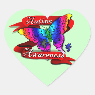 Autism Awareness Banner Hart Sticker