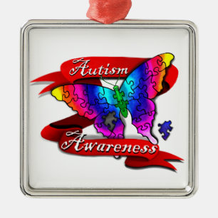 Autism Awareness Banner Metalen Ornament