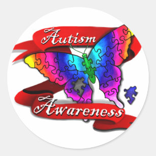 Autism Awareness Banner Ronde Sticker
