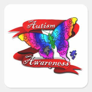 Autism Awareness Banner Vierkante Sticker