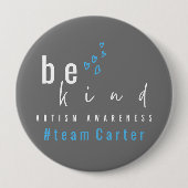 autism awareness be kind blue #team name custom  ronde button 4,0 cm (Voorkant)