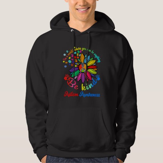 Autism Awareness   Be Kind Puzzle Heart Kindness Hoodie (Voorkant)