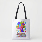Autism Awareness Boy Puzzle Tote Bag (Voorkant)