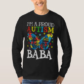 Autism Awareness Butterfly I'm a Proud Autism Baba T-shirt (Voorkant)