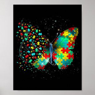Autism Awareness Butterfly Peace Lover Gift Mannen Poster