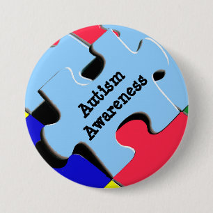 Autism Awareness Button Puzzle Piecks