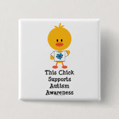 Autism Awareness Chick Button (Voorkant)