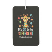 Autism Awareness Cute Giraffe Animal Its Ok To Be Luchtverfrisser (Voorkant)