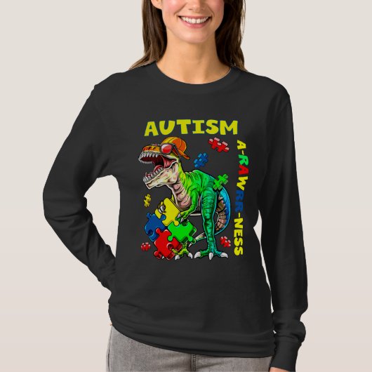 Autism Awareness Dinosaur T-shirt (Voorkant)