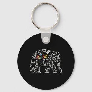Autism Awareness Elephant Words Dierenvriend Gift Sleutelhanger