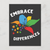 Autism Awareness Embrace Differences Puzzle Briefkaart (Voorkant)