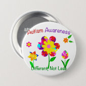 Autism Awareness Flowers Ronde Button 7,6 Cm (Voorkant /achterkant)