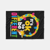 Autism Awareness Giraffe It’s Ok To Be Different G Fleece Deken (Voorkant (Horizontaal))