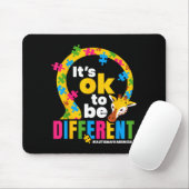 Autism Awareness Giraffe It’s Ok To Be Different G Muismat (Met muis)
