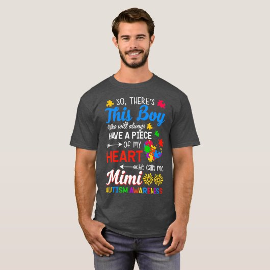 Autism Awareness Grandson Grandma Mimi Gift T-shirt (Voorkant volledig)