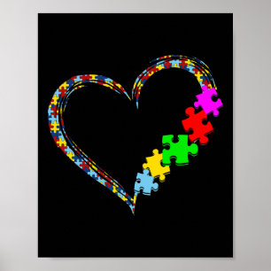 Autism Awareness Heart Puzzle Piece Valentijn Poster