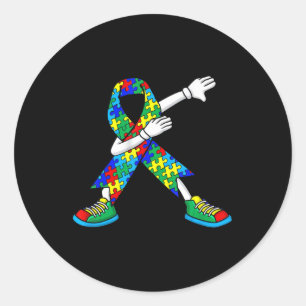 Autism Awareness Kinder jongens Toddlers Dabbing D Ronde Sticker