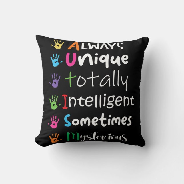 Autism Awareness Kindness  Always Unique Totally  Kussen (Voorkant)