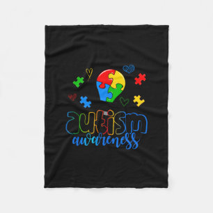 Autism Awareness Light Bulb Puzzle Fleece Deken