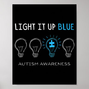Autism Awareness Light It Up Blue Premium T-Shirt1 Poster