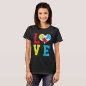 Autism Awareness LOVE Autistic Pride Asperger Prou T-shirt (Voorkant volledig)
