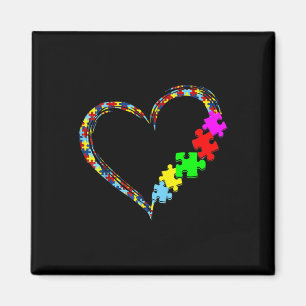 Autism Awareness Love Heart Puzzle Piece Gift Men Magneet