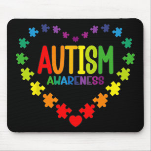 Autism Awareness Love Heart Puzzle Piece Gift Men Muismat