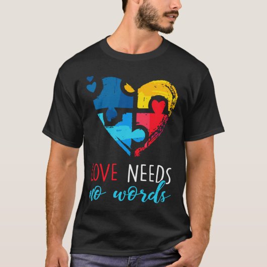 Autism Awareness Love Needs No Words Pul Active T-shirt (Voorkant)