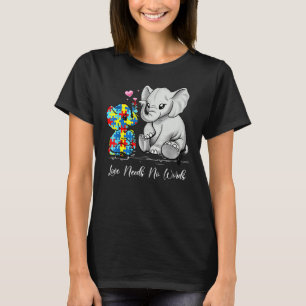 Autism Awareness Love Noeds No Words Elephant Supp T-shirt
