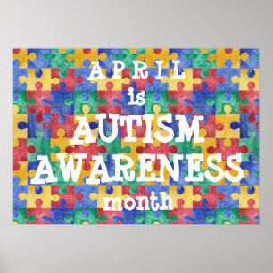 Autism Awareness maandelijkse puzzle poster