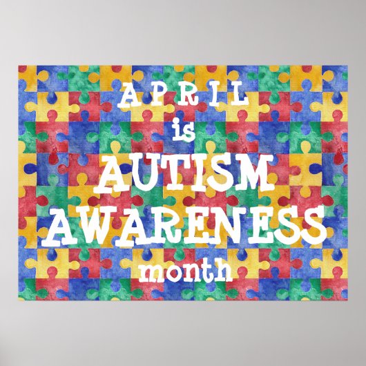 Autism Awareness maandelijkse puzzle poster (Voorkant)