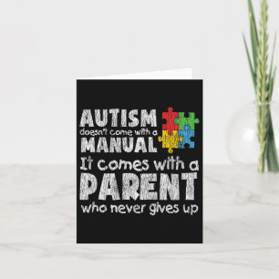 Autism Awareness Mam Dad Parents Autistic Kinder A Kaart