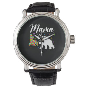 Autism Awareness Mama Beer Horloge