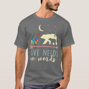 Autism Awareness Mama Beer Love Needs No Words Pul T-shirt