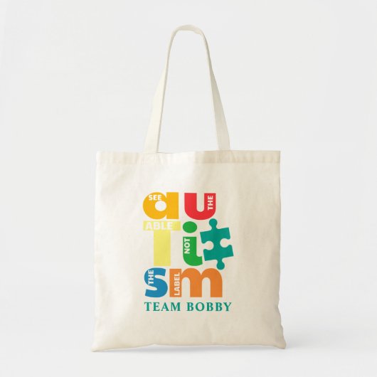 Autism Awareness Matching Family Team Custom Tote Bag (Voorkant)
