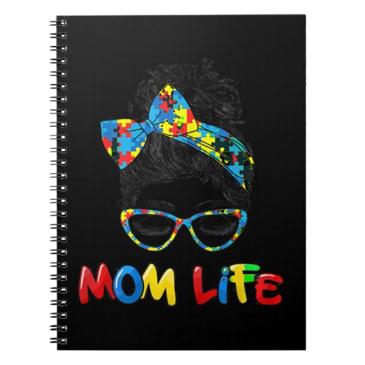 Autism Awareness Mom Life Shirts Women Mo Notitieboek (Voorkant)