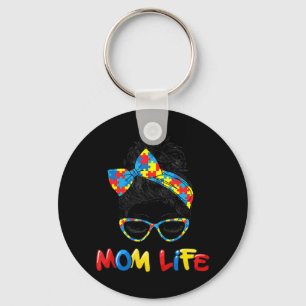 Autism Awareness Mom Life Shirts Women Mo Sleutelhanger