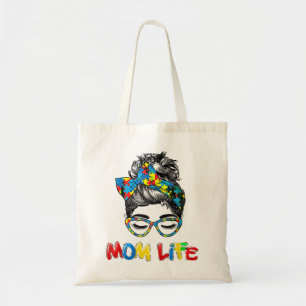 Autism Awareness Mom Life Shirts Women Mo Tote Bag