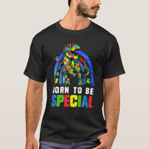 Autism Awareness Month Dinosaur Born Special Toddl T-shirt