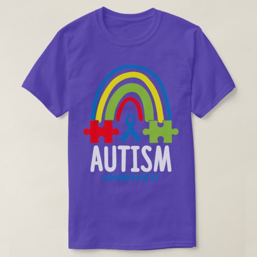 Autism Awareness Month Rainbow Puzzle Pieces T-shirt (Design voorkant)
