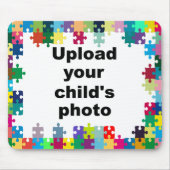 Autism Awareness Mousepad Puzzle Lijst past zich a Muismat (Voorkant)