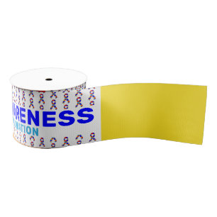 Autism Awareness Pattern Ribbon Grosgrain Lint