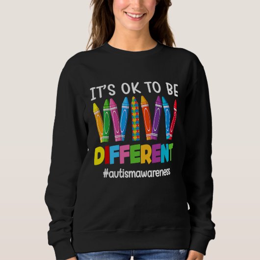 Autism Awareness Pen Puzzle Its Ok To Be Different Trui (Voorkant)