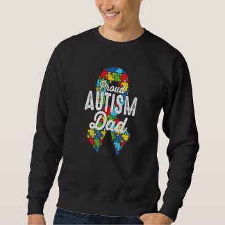 Autism Awareness Proud Autism Dad Ribbon Puzzle Fa Trui